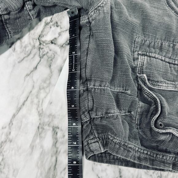 Free People Cayman Cargo Shorts Smocked Pockets Womens Small Gray Mid Rise - Picture 9 of 12